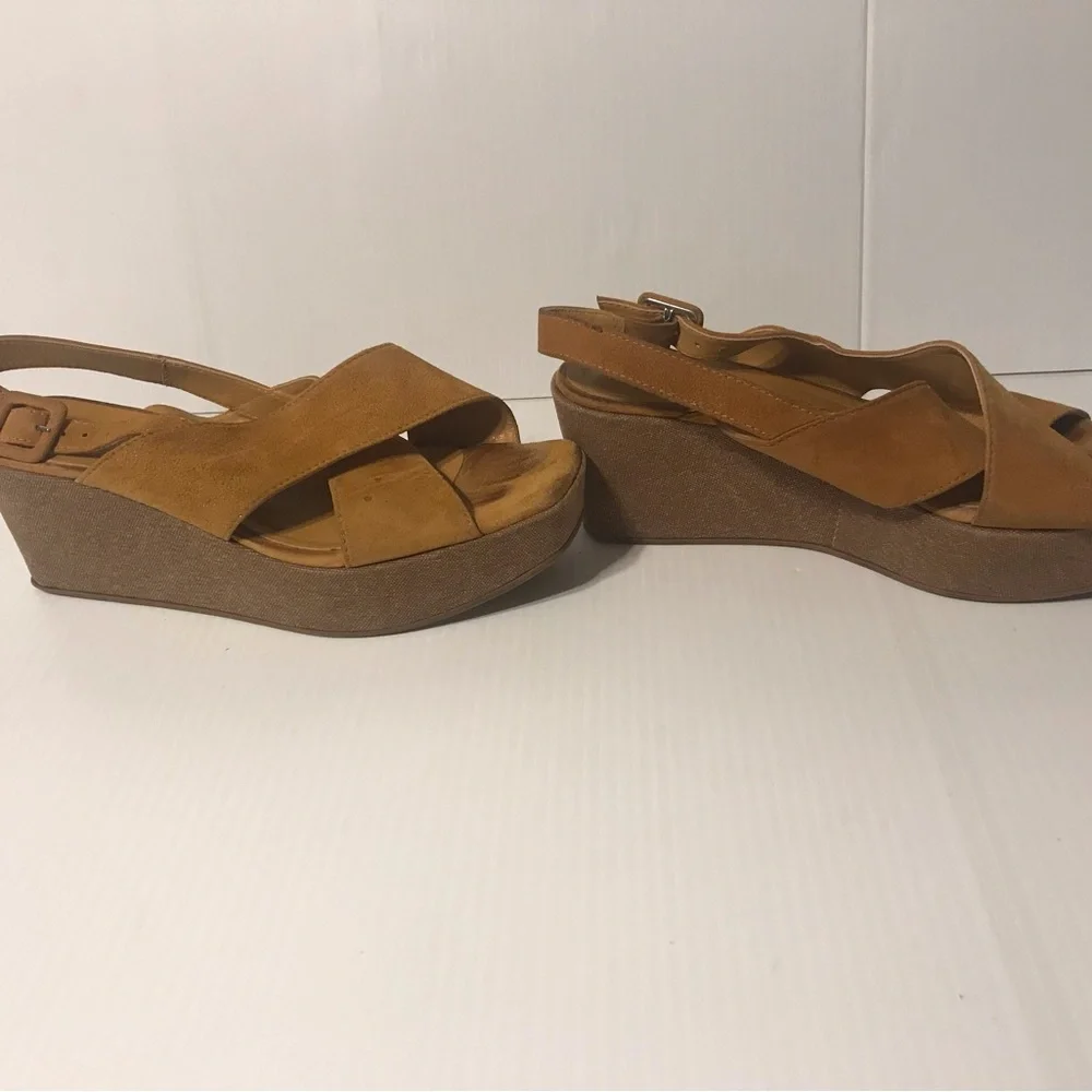 Fabio Rusconi cork platform high heel wedge suede sandal women size 7.5 (38) - Picture 5 of 12